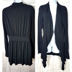INC International Concepts Black Open Cardigan